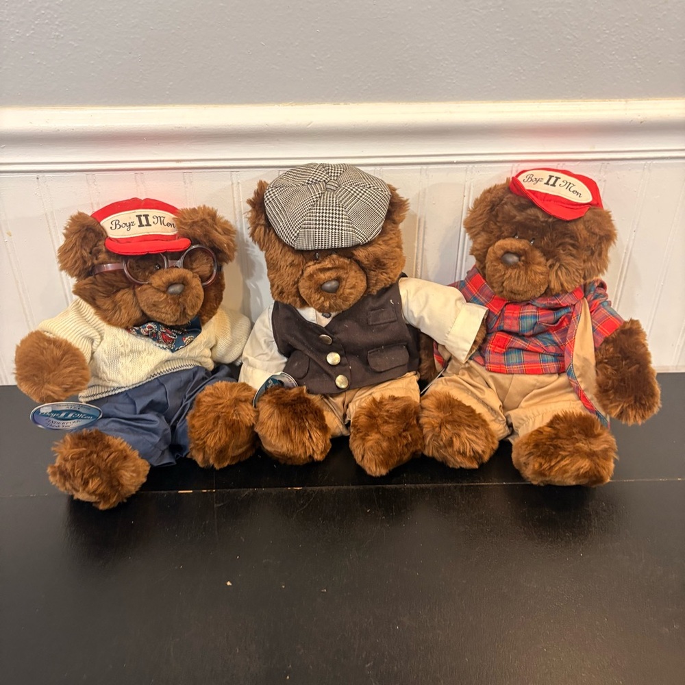 VTG Commonwealth Boyz I! Men 12"  Plush Bear Lot 90s HTF